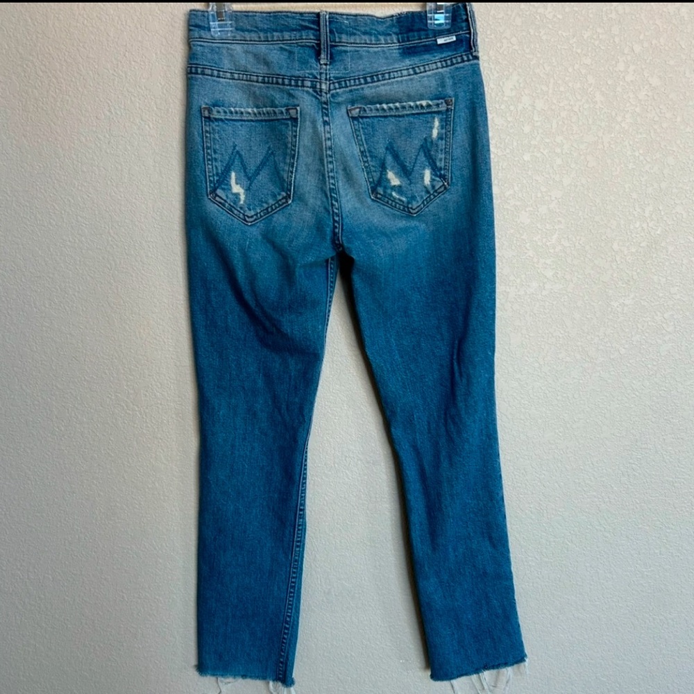 MOTHER Superior The Flirt Fray Wash Jean In Cold Feet Size 24 - Picture 4 of 14